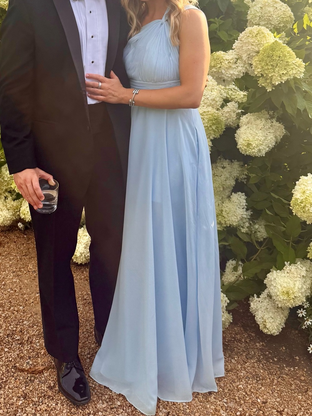 One-Shoulder Light Blue A-Line Evening Dress - Picture 3 of 3